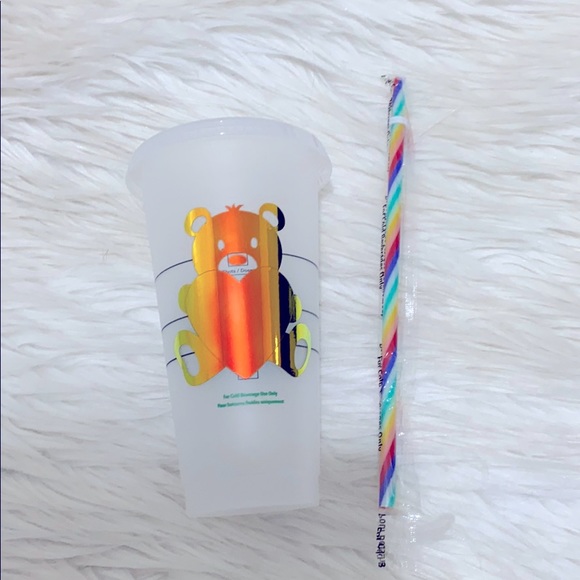 Starbucks Other - Starbucks Rainbow Straw Cold Tumbler Crafted